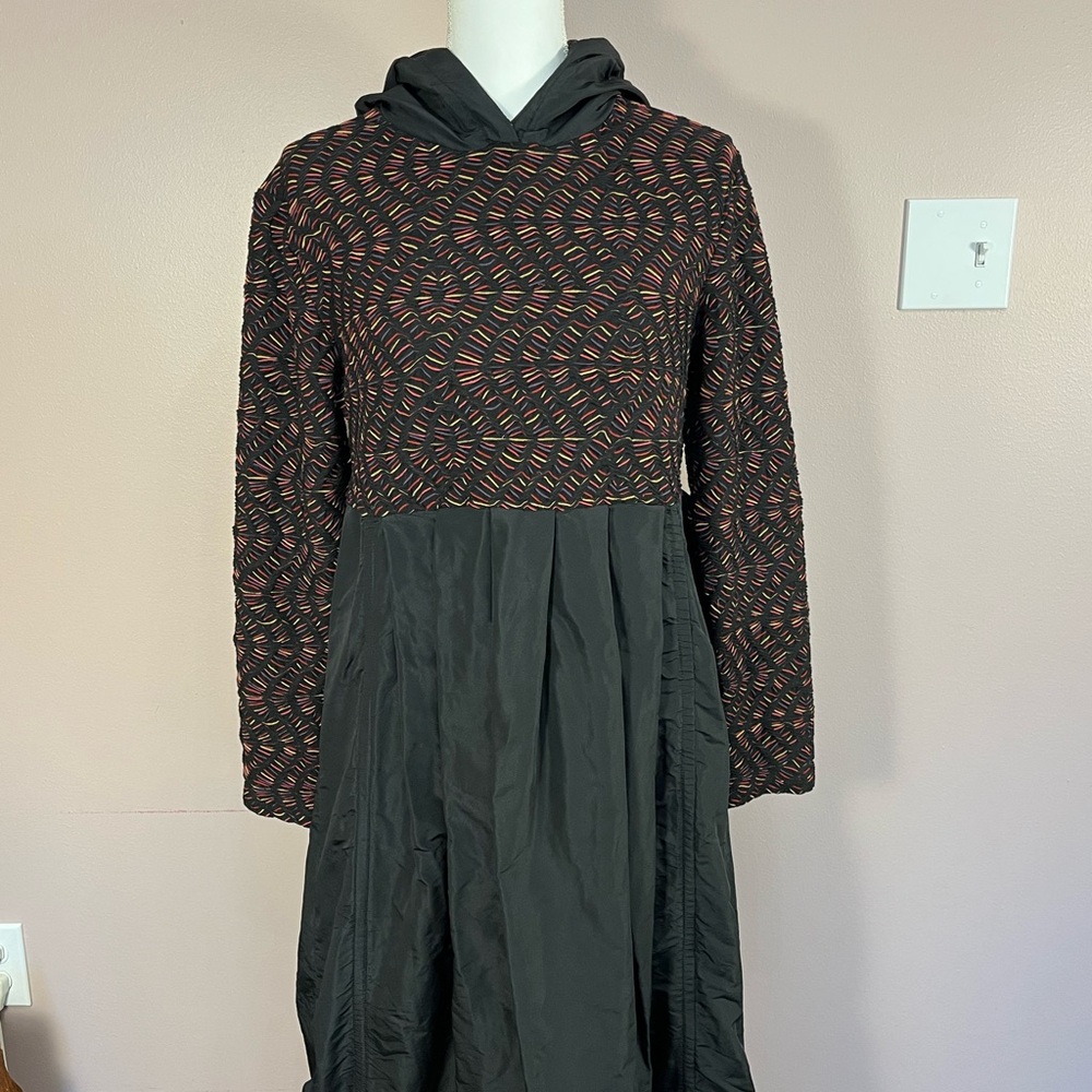 Unique Black and Red Patterned Long Sleeve Dress by Kozan